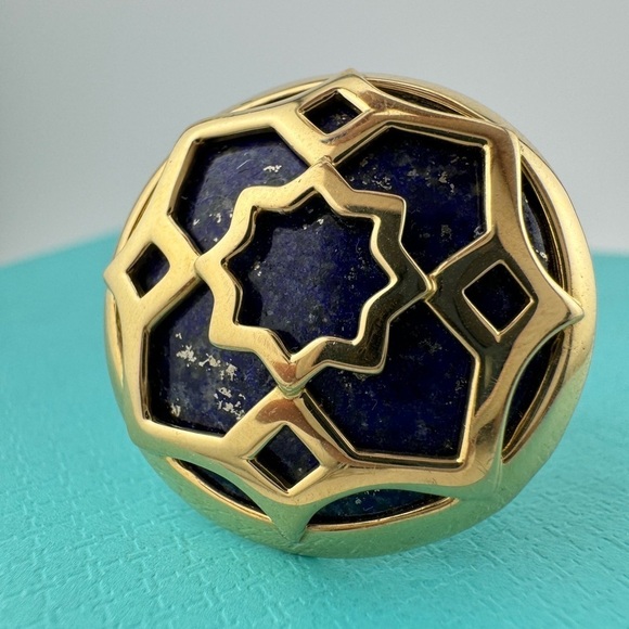 RARE Tiffany & Co. 18k Paloma's. Zellige Cocktail Ring with Lapis Lazuli Size 7 - Picture 5 of 10